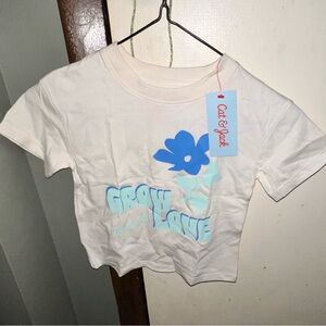 12 Cat & Jack White Tee with Blue Floral Graphic BNWT 18m